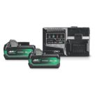 HiKOKI HIKU18YSL3JH 36/18V 2.5/5.0Ah Li-Ion Multi Volt MV Battery & Charger Starter Set 3 Pieces