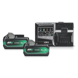 HiKOKI HIKU18YSL3JH 36/18V 2.5/5.0Ah Li-Ion Multi Volt MV Battery & Charger Starter Set 3 Pieces