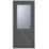 Crystal  1-Panel 1-Obscure Light Left-Handed Anthracite Grey uPVC Back Door 2090mm x 920mm
