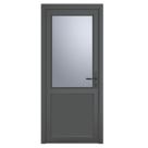 Crystal  1-Panel 1-Obscure Light Left-Handed Anthracite Grey uPVC Back Door 2090mm x 920mm