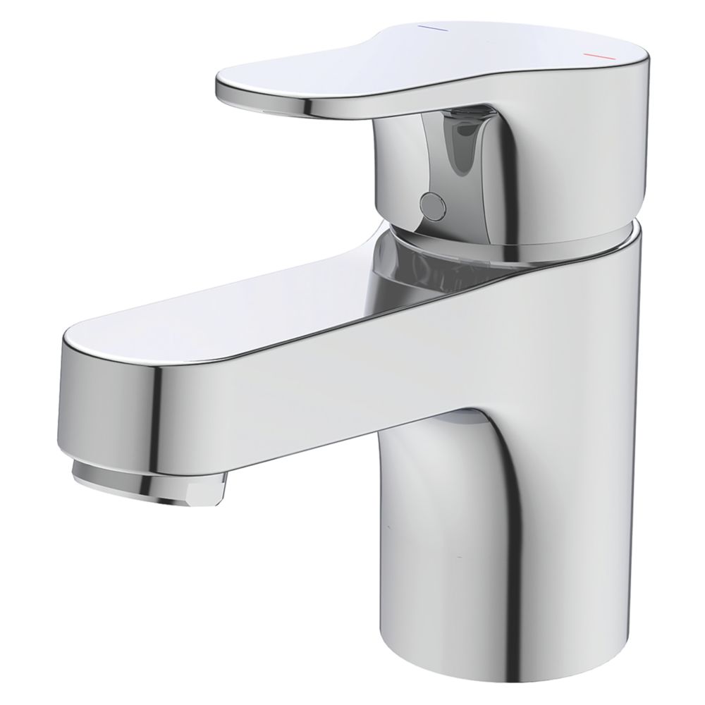 Ideal Standard Cerabase Single Lever Mini Basin Mixer with Clicker Waste Chrome/Silver