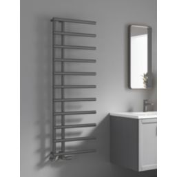 Reina 1412mm x 500mm 1496BTU Gunmetal Flat Designer Towel Radiator