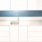 Metis  White Kitchen Worktop with 1 Bowl Stainless Steel Sink 3050mm x 620mm x 15mm