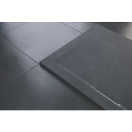 Mira Flight Level Rectangular Shower Tray Slate Grey 1600 x 900 x 25mm
