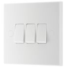British General 900 Series 20A 16AX 3-Gang 2-Way Light Switch  White
