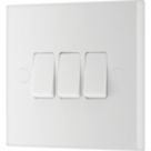 British General 900 Series 20A 16AX 3-Gang 2-Way Light Switch  White