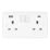 Vimark Pro 13A 2-Gang SP Switched Socket + 4.8A 24W 2-Outlet Type A & C USB Charger White