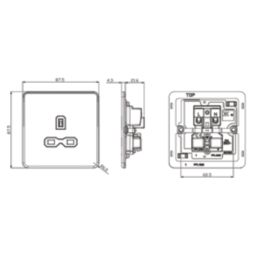 Knightsbridge  13A 1-Gang Unswitched Socket Matt White with White Inserts