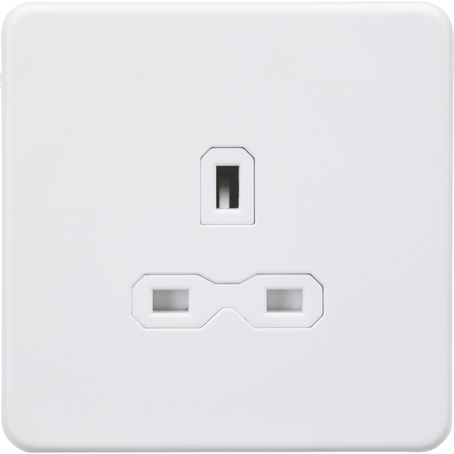 Knightsbridge 13A 1-Gang Unswitched Socket Matt White with White Inserts (281PX)