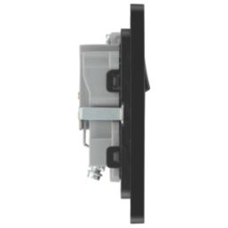 British General Evolve 13A 1-Gang SP Switched Socket Grey  with Black Inserts