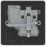 British General Evolve 13A 1-Gang SP Switched Socket Grey  with Black Inserts