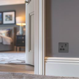 British General Evolve 13A 1-Gang SP Switched Socket Grey  with Black Inserts