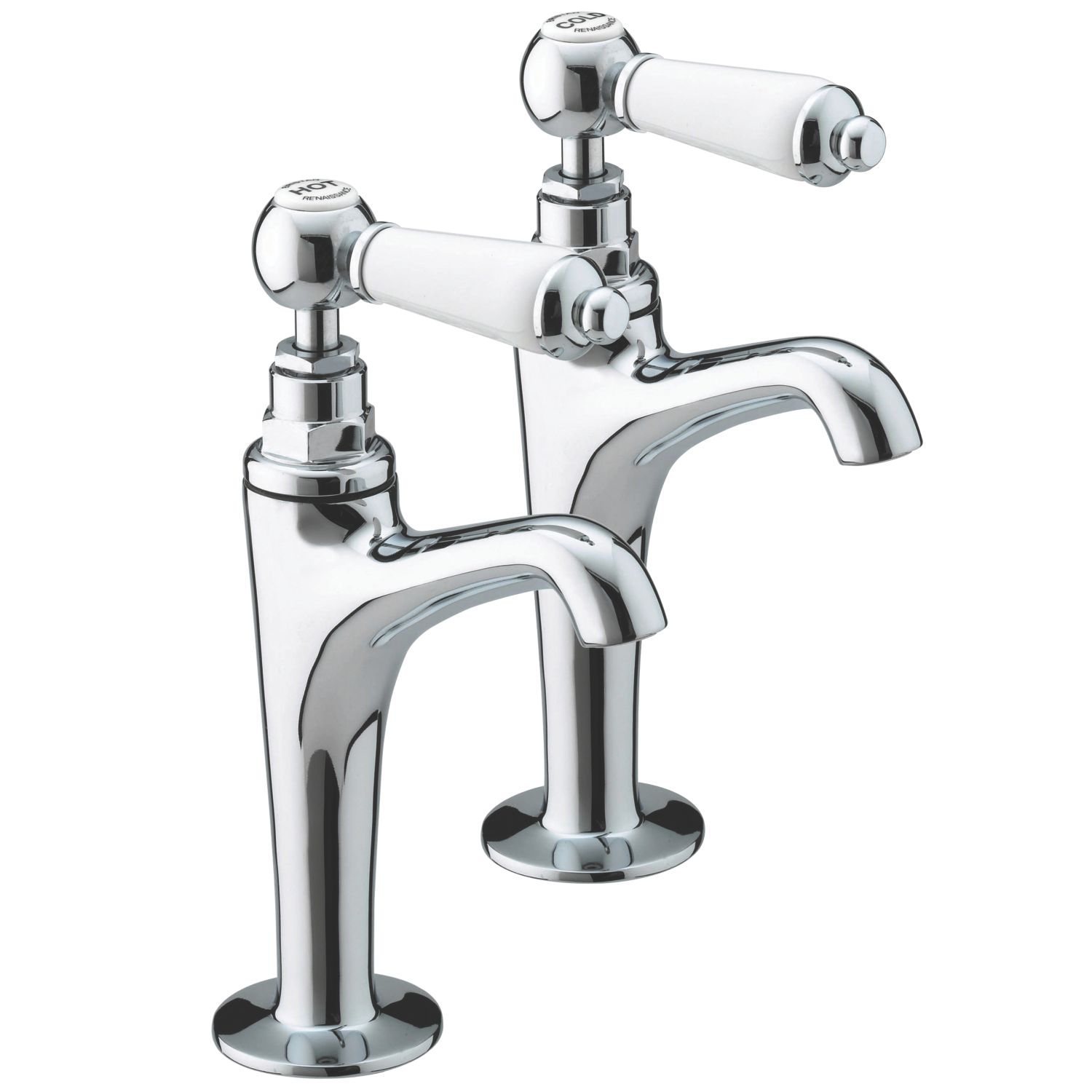 Bristan Renaissance Traditional Single Lever High Neck Pillar Taps Chrome 1 Pair (281RH)