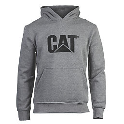CAT Trademark Hooded Sweatshirt Heather Grey Small 36-38" Chest