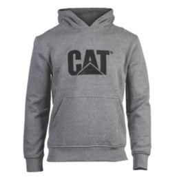 CAT Trademark Hooded Sweatshirt Heather Grey Small 36-38" Chest