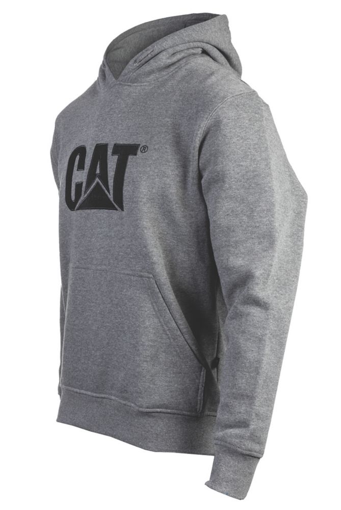 CAT Trademark Hooded Sweatshirt Heather Grey Small 36-38