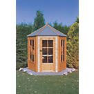 Shire Gazebo 7' x 6' (Nominal) Hexagonal Shiplap T&G Timber Summerhouse with Assembly
