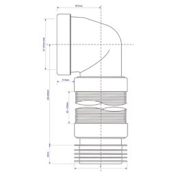 McAlpine  Flexible 90° Angled Pan Connector White 340mm
