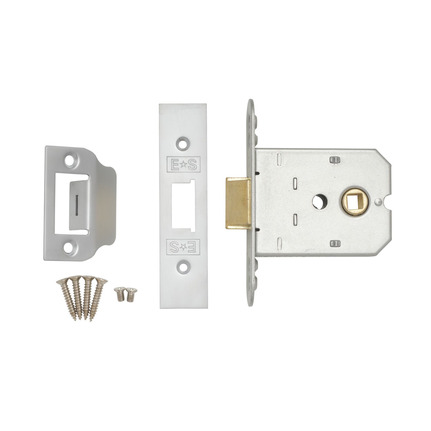 Eurospec Satin Chrome Flat Mortice Latch 76mm Case - 55mm Backset (2826T)