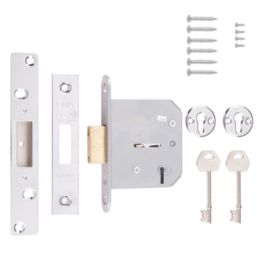 ERA  5 Lever Chrome Mortice Deadlock 76mm Case - 56mm Backset