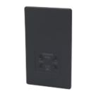 Varilight  2-Gang Dual Voltage Shaver Socket 115 / 230V Jet Black with Colour-Matched Inserts