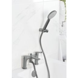Bristan Frammento Gun Metal 150mm Deck Mounted Dual Control Manual Shower Mixer Tap