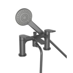 Bristan Frammento Gun Metal 150mm Deck Mounted Dual Control Manual Shower Mixer Tap