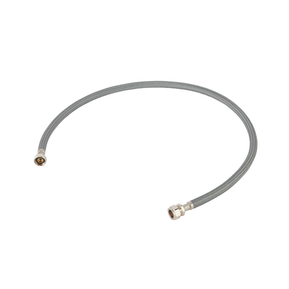 Flomasta Straight Flexible Compression Hose 15mm x 15mm x 1000mm Screwfix