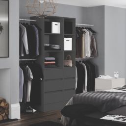 Spacepro  Interior Storage Tower Unit Black 450mm x 2100mm