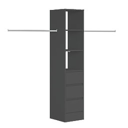 Spacepro  Interior Storage Tower Unit Black 450mm x 2100mm