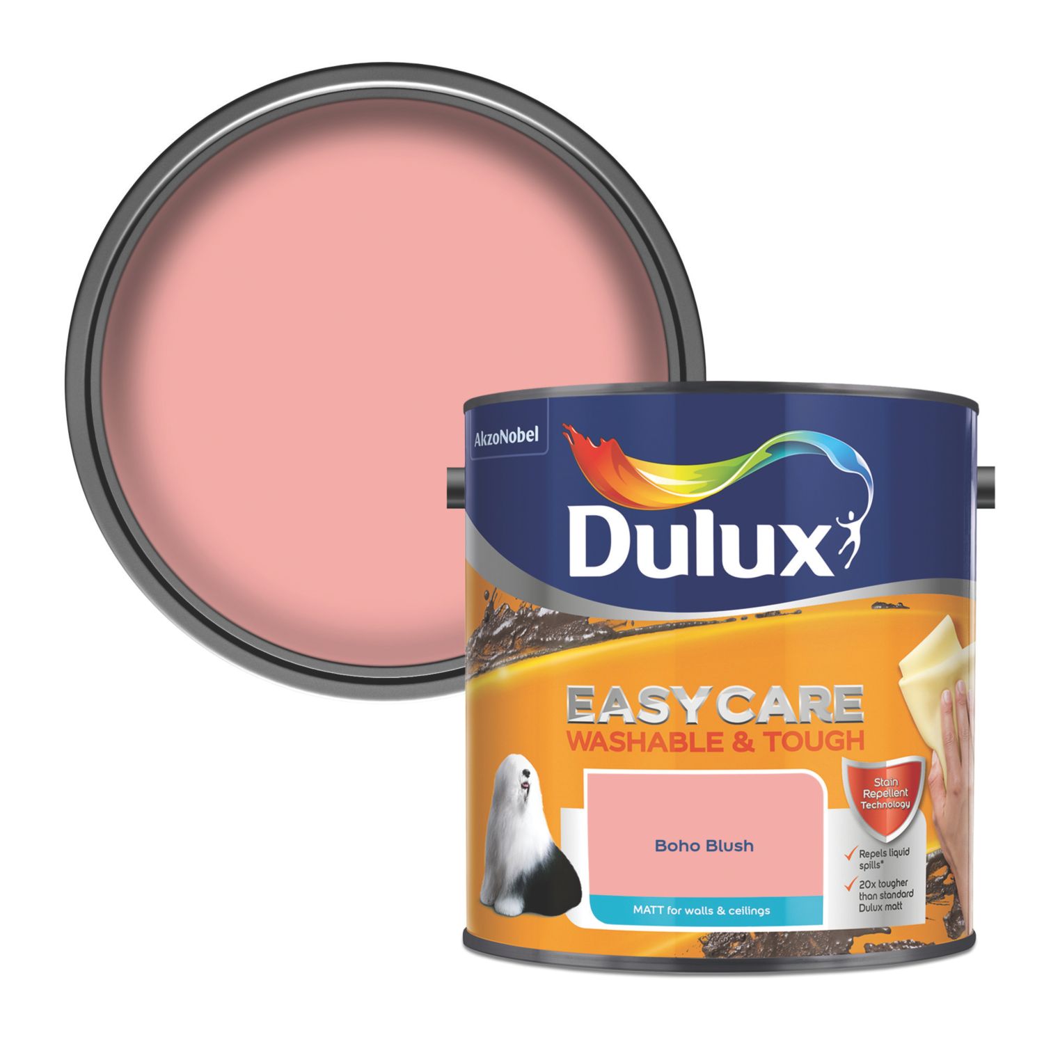 Dulux EasyCare Washable & Tough 2.5Ltr Boho Blush Matt Emulsion Paint (282PJ)
