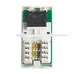 Contactum Media Modular Cat 6a RJ45 Ethernet Socket White
