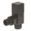 Towelrads  15mm x 1/2" Black Angled Designer Manual Radiator Valve & Lockshield  2 Pack