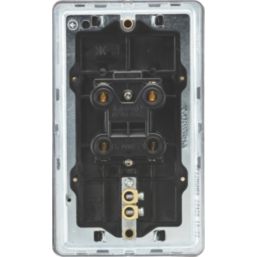 Knightsbridge  45A 2-Gang DP Control Switch Matt Black with LED