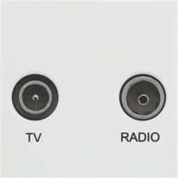 British General  Duplex Modular TV Socket White