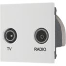 British General  Duplex Modular TV Socket White