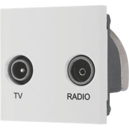 British General  Duplex Modular TV Socket White