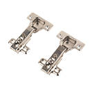 Nickel Sprung Concealed Screw-On Hinges 102mm 2 Pack