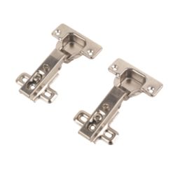 Nickel 110° Sprung Concealed Screw-On Hinges 102mm 2 Pack