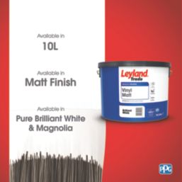 Leyland Trade  10Ltr Brilliant White Vinyl Matt Emulsion  Paint