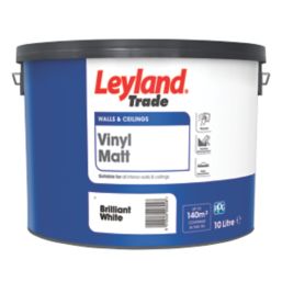 Leyland Trade Vinyl Matt Brilliant White Emulsion Paint 10Ltr