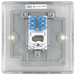 British General Nexus Metal 1-Gang Slave Telephone Socket Antique Brass