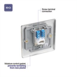 British General Nexus Metal 1-Gang Slave Telephone Socket Antique Brass