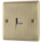British General Nexus Metal 1-Gang Slave Telephone Socket Antique Brass