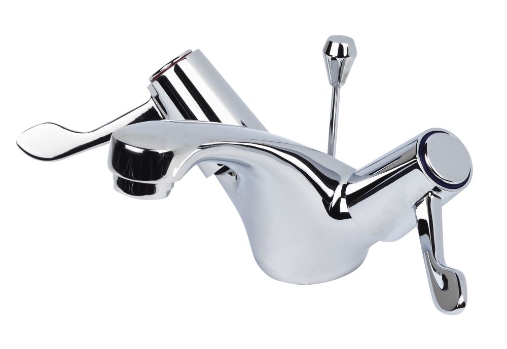 1/4 Turn Commercial Bathroom Basin Lever Mixer Tap Chrome Screwfix