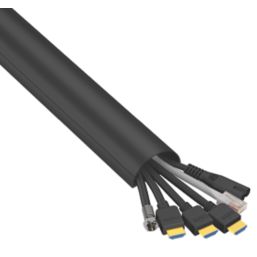 D-Line PVC Black TV Trunking 50mm x 25mm x 1.5m 2 Pack