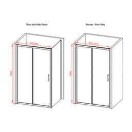 Essentials Framed Rectangular Sliding Shower Door Matt Black 1000mm x 1850mm