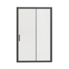Essentials Framed Rectangular Sliding Shower Door Matt Black 1000mm x 1850mm