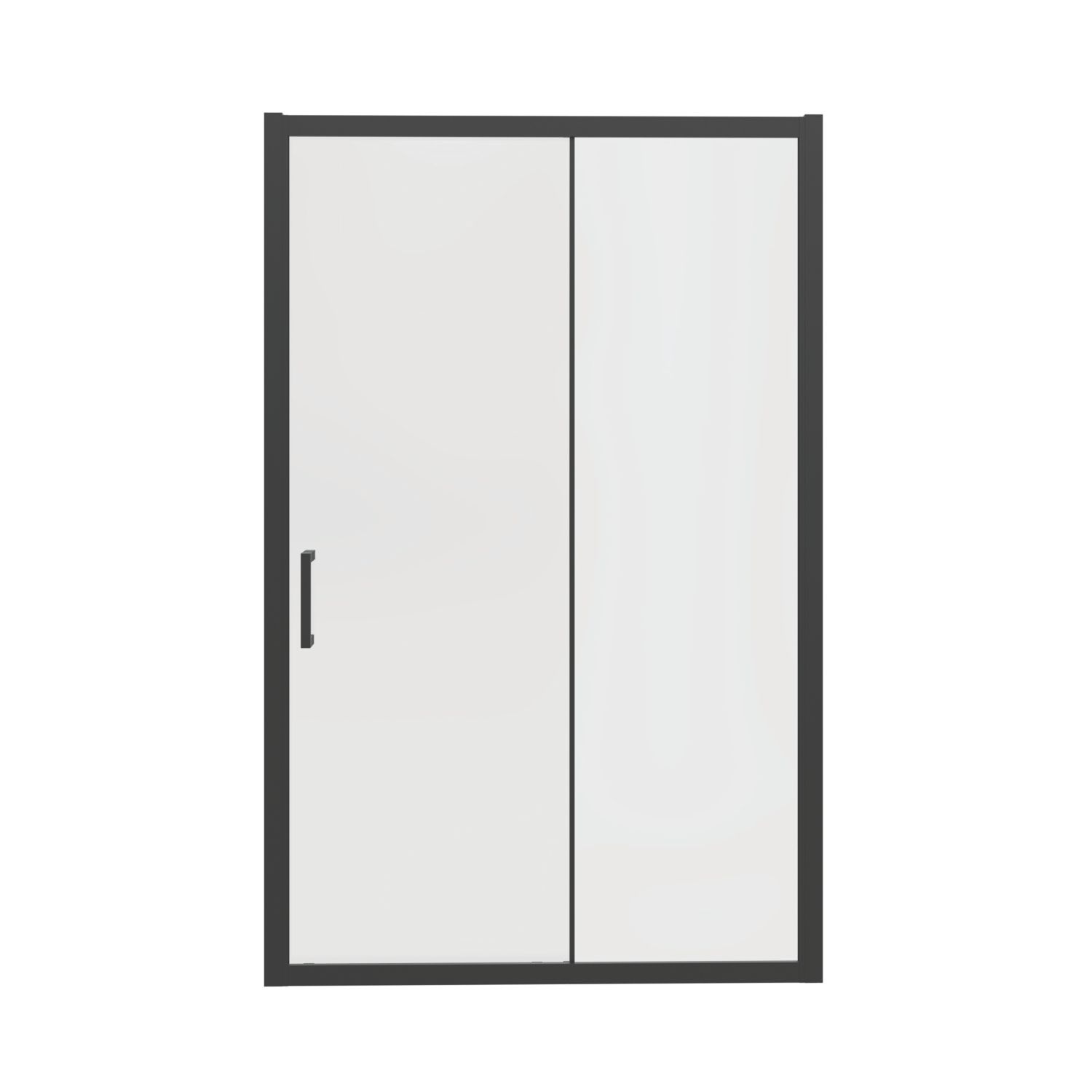 Essentials Framed Rectangular Sliding Shower Door Matt Black 1000mm x 1850mm (283AA)