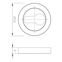 Cooke & Lewis Lormel Euro Escutcheon (Pair) Titanium 50mm